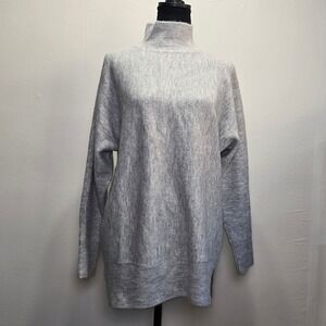 Magaschoni Women Sweater Size S Gray Turtleneck Knit Cozy Minimalist workwear